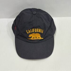 California Bear Embroidered Cap Navy Blue Adjustable Unisex Adults